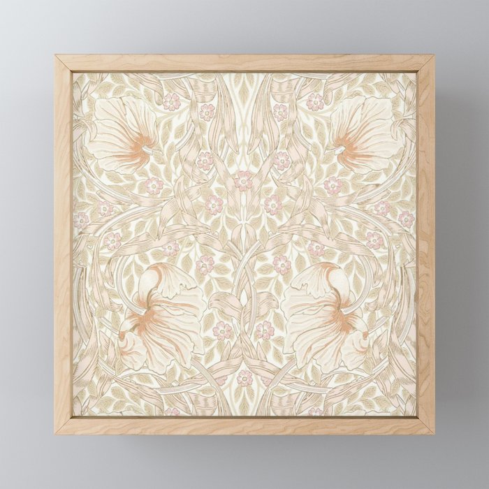 William Morris Vintage Pimpernel Cochineal Pink Mini Art Print Gallery Image 1