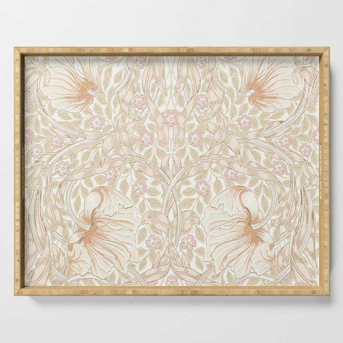 William Morris Vintage Pimpernel Cochineal Pink Serving Tray Gallery Image 1