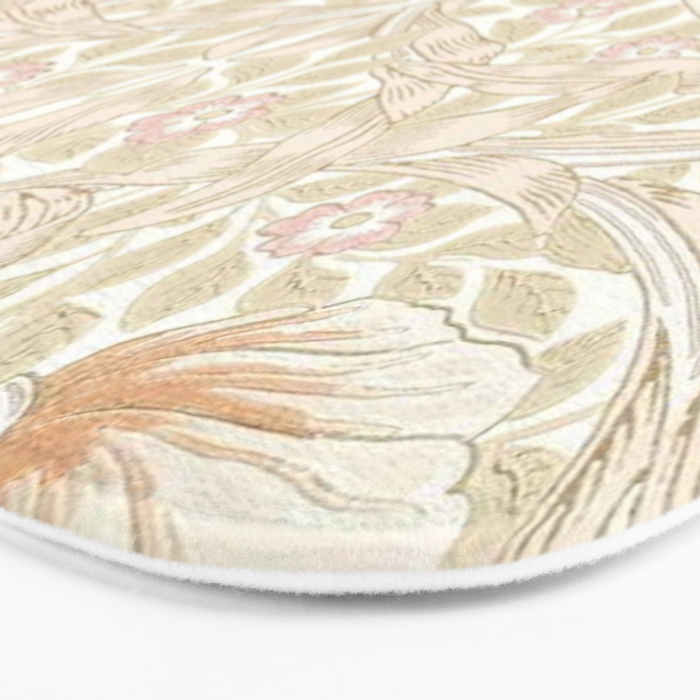 William Morris Vintage Pimpernel Cochineal Pink Bath Mat Gallery Image 3