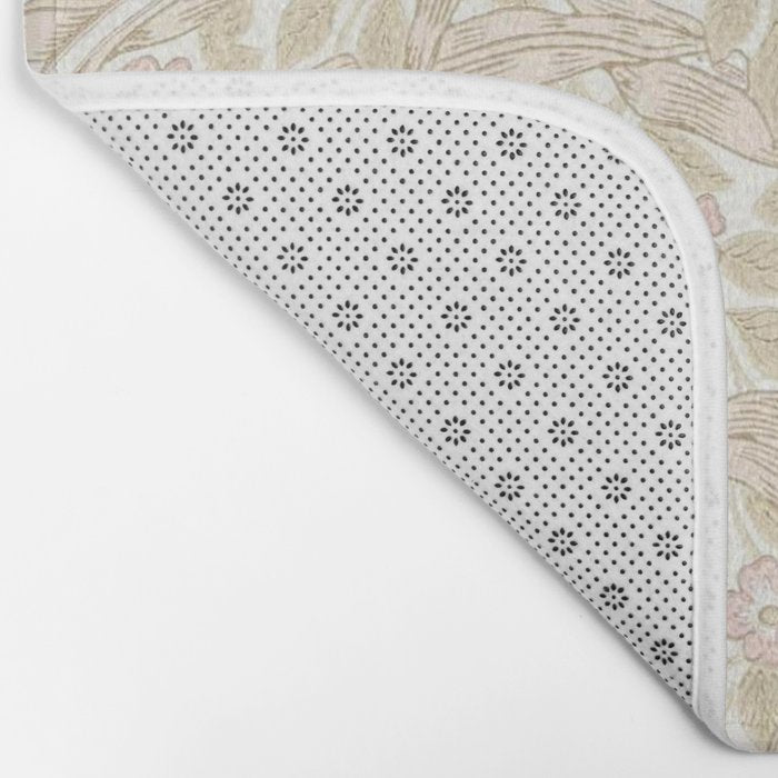 William Morris Vintage Pimpernel Cochineal Pink Bath Mat Gallery Image 2