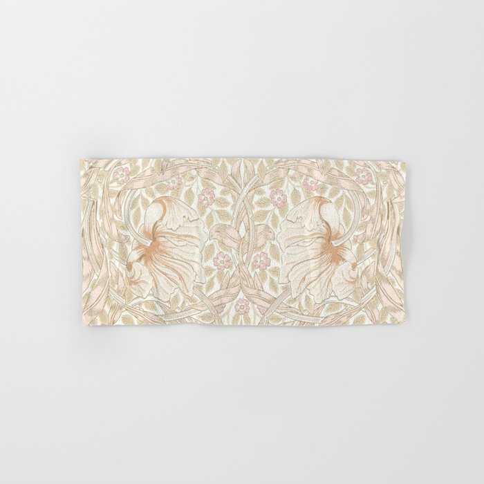 William Morris Vintage Pimpernel Cochineal Pink Bath Towel Gallery Image 1