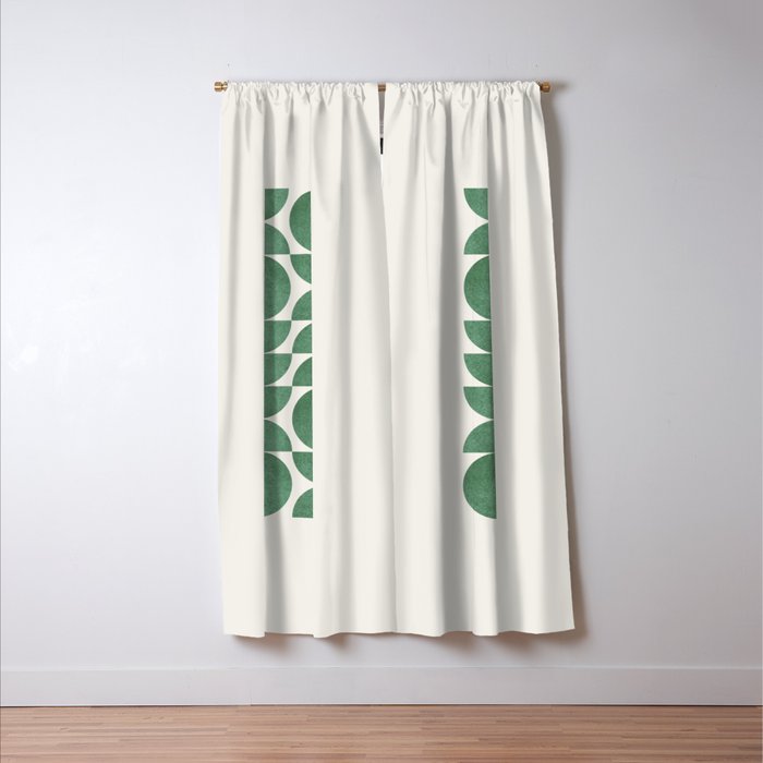 Green Retro Scandinavian - Mid Century Modern Window Curtain Gallery Image 3