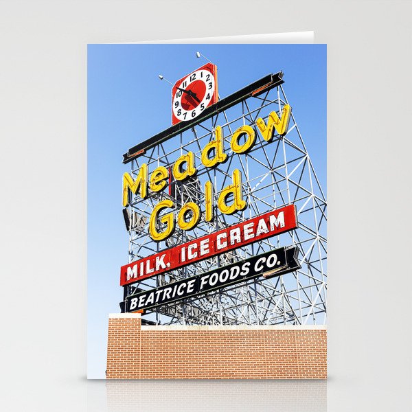 Tulsa Oklahoma Photography x Meadow Gold Vintage Neon Sign Route 66 Stationery Card Gallery Image 2