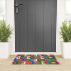 Colorful Retro Geometric Rektangel Vibrant Pop Pattern Welcome Mat Gallery Image 3