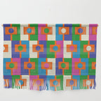 Colorful Retro Geometric Rektangel Vibrant Pop Pattern Wall Hanging Gallery Image 1