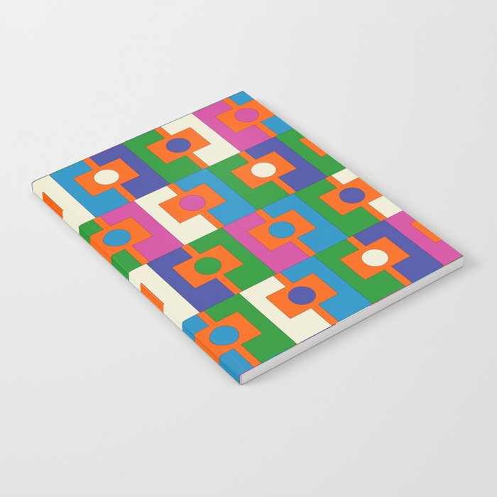 Colorful Retro Geometric Rektangel Vibrant Pop Pattern Notebook Gallery Image 2