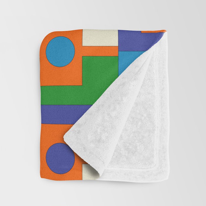 Colorful Retro Geometric Rektangel Vibrant Pop Pattern Throw Blanket Gallery Image 3