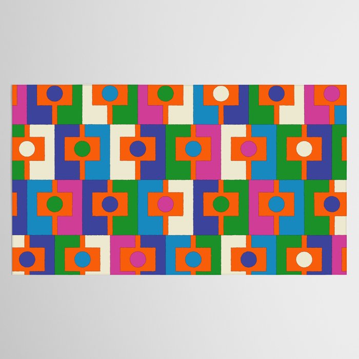 Colorful Retro Geometric Rektangel Vibrant Pop Pattern Tablecloth Gallery Image 2