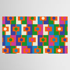 Colorful Retro Geometric Rektangel Vibrant Pop Pattern Tablecloth Gallery Image 2