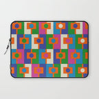 Colorful Retro Geometric Rektangel Vibrant Pop Pattern Laptop Sleeve Gallery Image 1