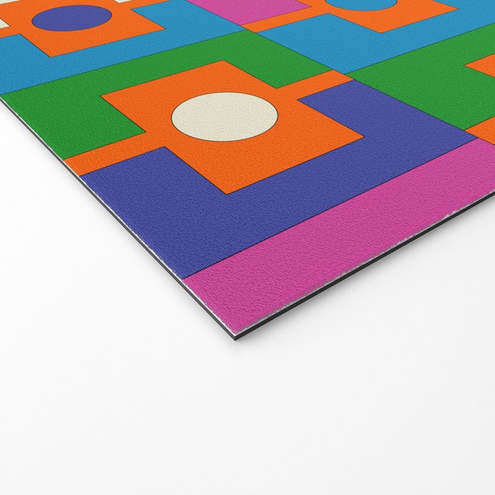 Colorful Retro Geometric Rektangel Vibrant Pop Pattern Welcome Mat Gallery Image 2