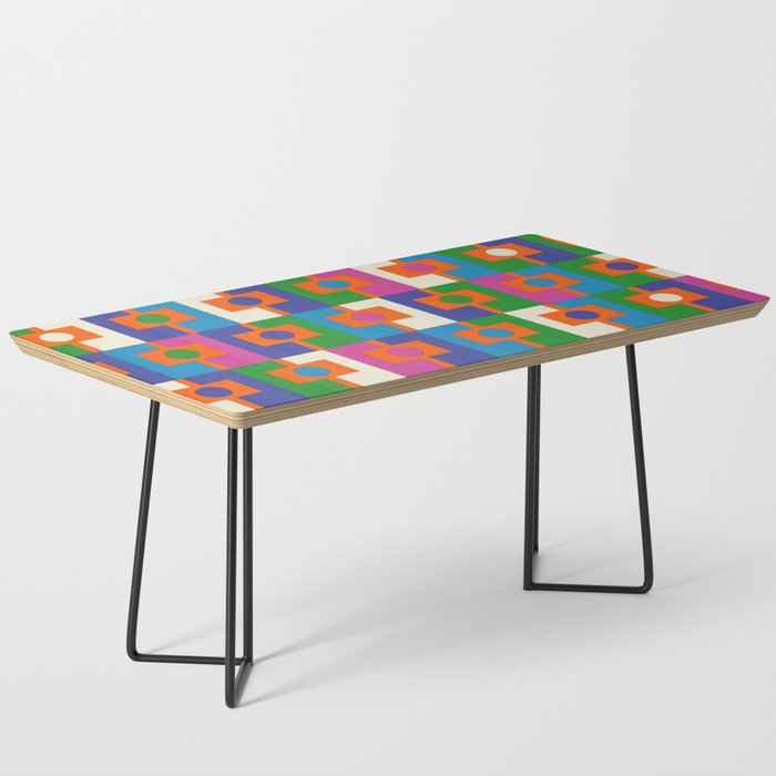 Colorful Retro Geometric Rektangel Vibrant Pop Pattern Coffee Table Gallery Image 1