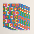 Colorful Retro Geometric Rektangel Vibrant Pop Pattern Wrapping Paper Gallery Image 3