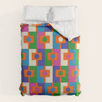 Colorful Retro Geometric Rektangel Vibrant Pop Pattern Comforter Gallery Image 6