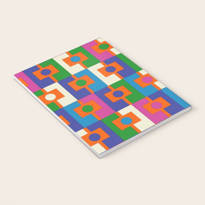 Colorful Retro Geometric Rektangel Vibrant Pop Pattern Notebook Gallery Image 3