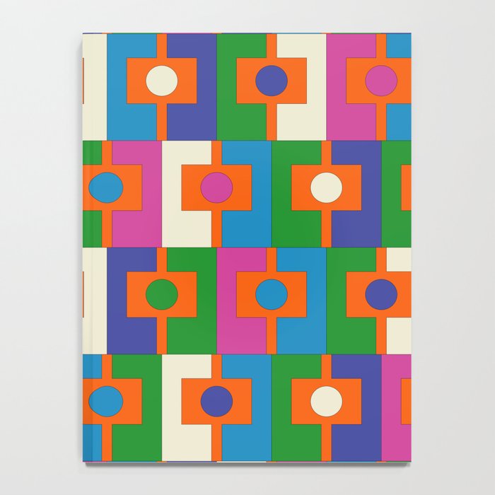 Colorful Retro Geometric Rektangel Vibrant Pop Pattern Notebook Gallery Image 4