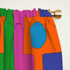 Colorful Retro Geometric Rektangel Vibrant Pop Pattern Window Curtain Gallery Image 2