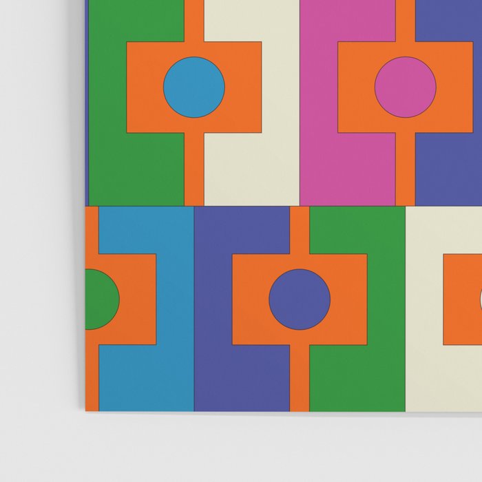 Colorful Retro Geometric Rektangel Vibrant Pop Pattern Poster Gallery Image 3