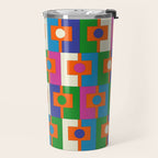 Colorful Retro Geometric Rektangel Vibrant Pop Pattern Travel Mug Gallery Image 2