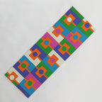 Colorful Retro Geometric Rektangel Vibrant Pop Pattern Yoga Mat Gallery Image 1
