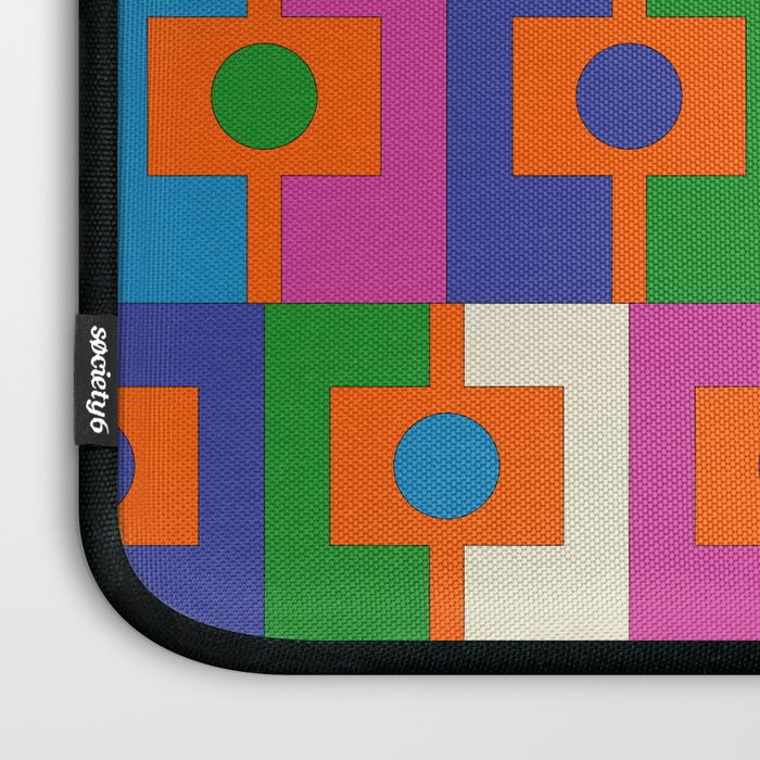 Colorful Retro Geometric Rektangel Vibrant Pop Pattern Laptop Sleeve Gallery Image 3