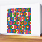 Colorful Retro Geometric Rektangel Vibrant Pop Pattern Wall Mural Gallery Image 2