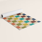 Mid Century Modern Checkerboard Stripes Check Pattern Yoga Mat Gallery Image 2