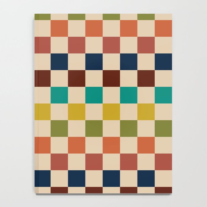 Mid Century Modern Checkerboard Stripes Check Pattern Notebook Gallery Image 4