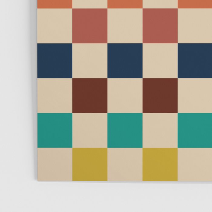 Mid Century Modern Checkerboard Stripes Check Pattern Poster Gallery Image 3