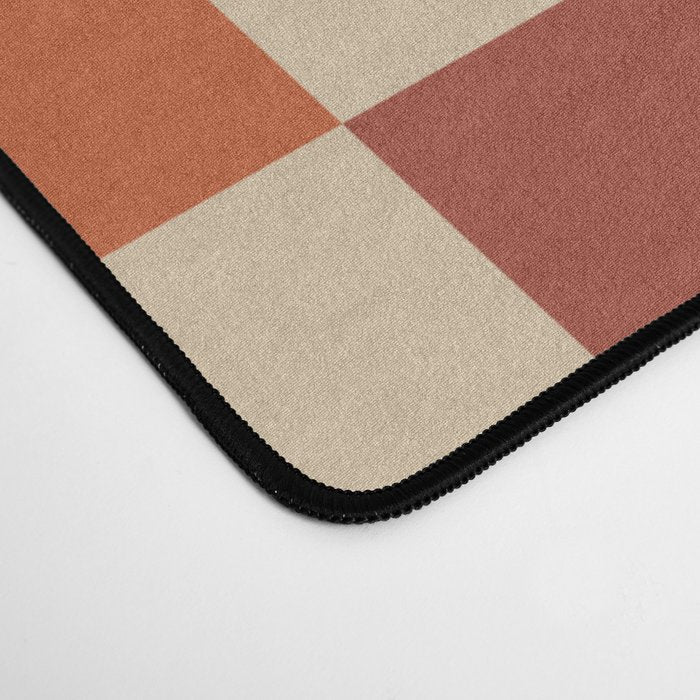 Mid Century Modern Checkerboard Stripes Check Pattern Desk Mat Gallery Image 4