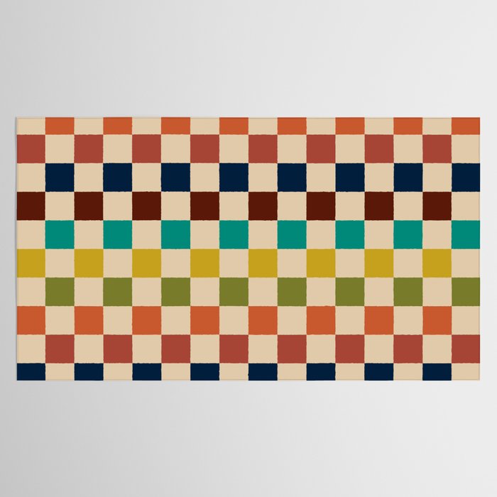 Mid Century Modern Checkerboard Stripes Check Pattern Tablecloth Gallery Image 2