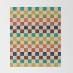 Mid Century Modern Checkerboard Stripes Check Pattern Throw Blanket Gallery Image 2