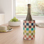 Mid Century Modern Checkerboard Stripes Check Pattern Wine Chiller Gallery Image 4