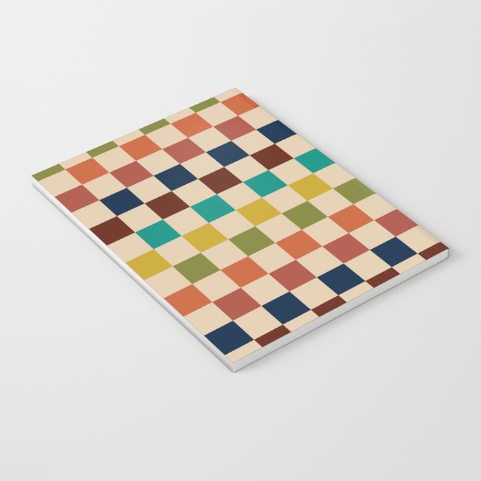 Mid Century Modern Checkerboard Stripes Check Pattern Notebook Gallery Image 3