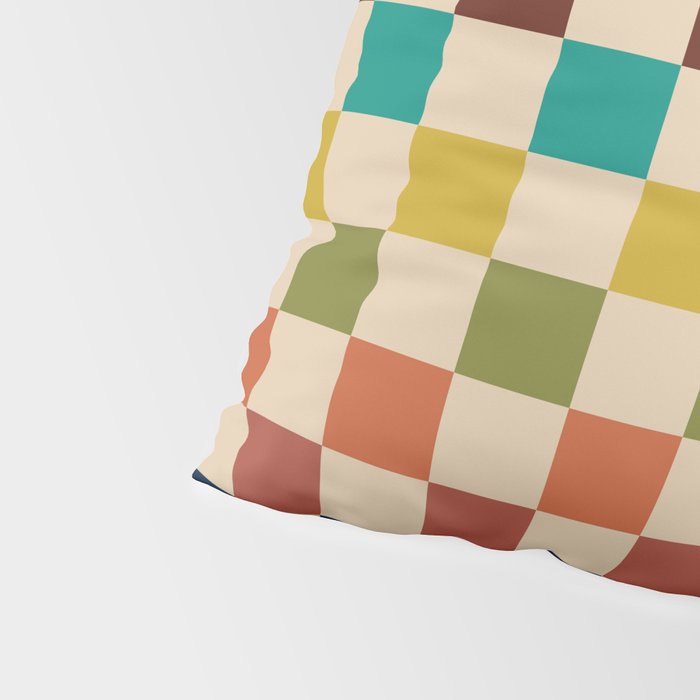 Mid Century Modern Checkerboard Stripes Check Pattern Pillow Sham Gallery Image 4