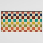 Mid Century Modern Checkerboard Stripes Check Pattern Desk Mat Gallery Image 3