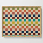 Mid Century Modern Checkerboard Stripes Check Pattern Serving Tray Gallery Image 1