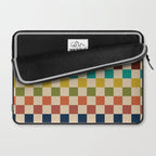 Mid Century Modern Checkerboard Stripes Check Pattern Laptop Sleeve Gallery Image 2
