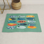 Surfboard green  Rug Gallery Image 1