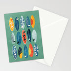 Surfboard green  Stationery Card Gallery Image 2