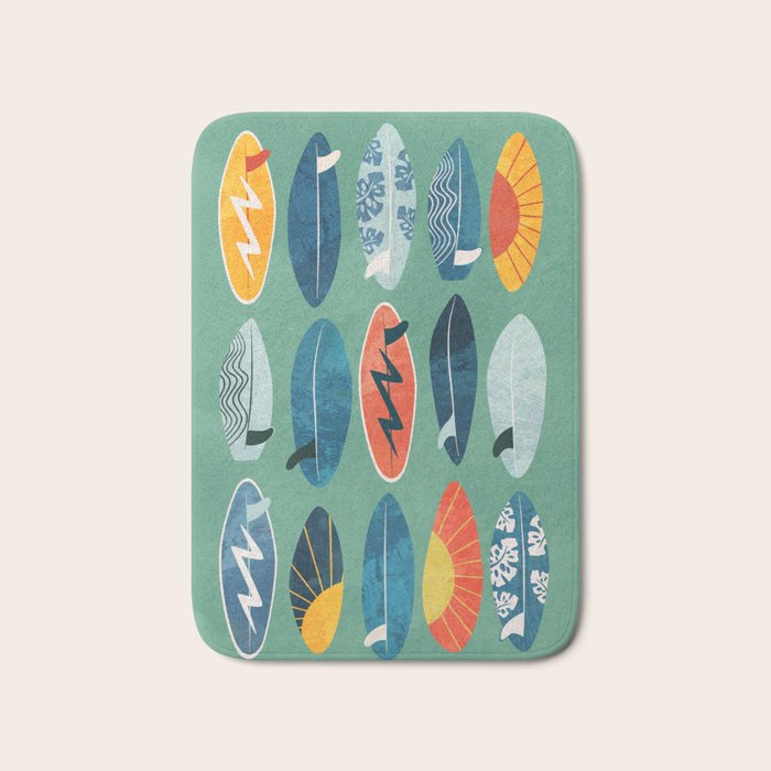 Surfboard green  Bath Mat Gallery Image 1