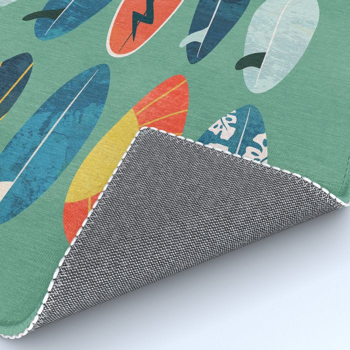 Surfboard green  Rug Gallery Image 4