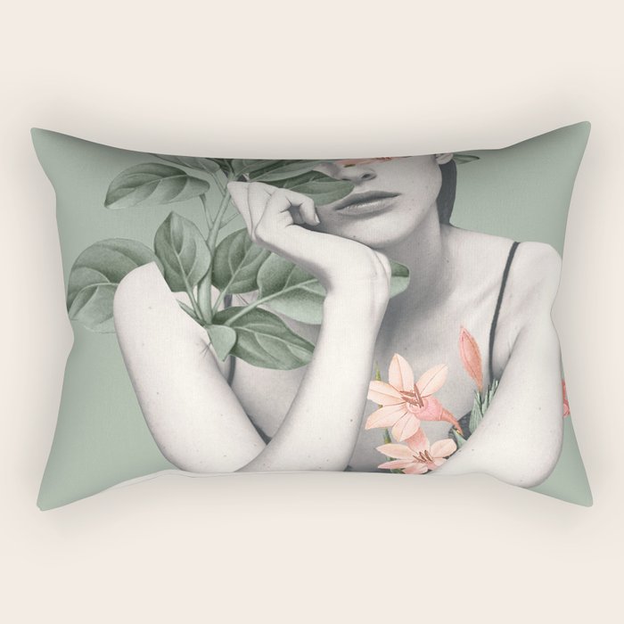 natural beauty-collage 3/2 Rectangular Pillow Gallery Image 1