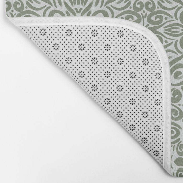 Vintage Green Spirals Bath Mat Gallery Image 2