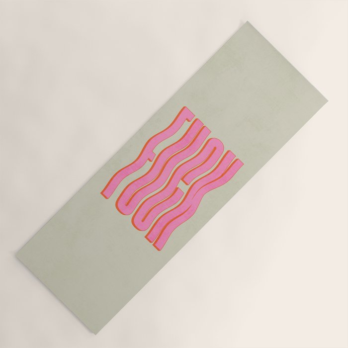 Favorite Word: Peach Wavy Edition Yoga Mat Gallery Image 1