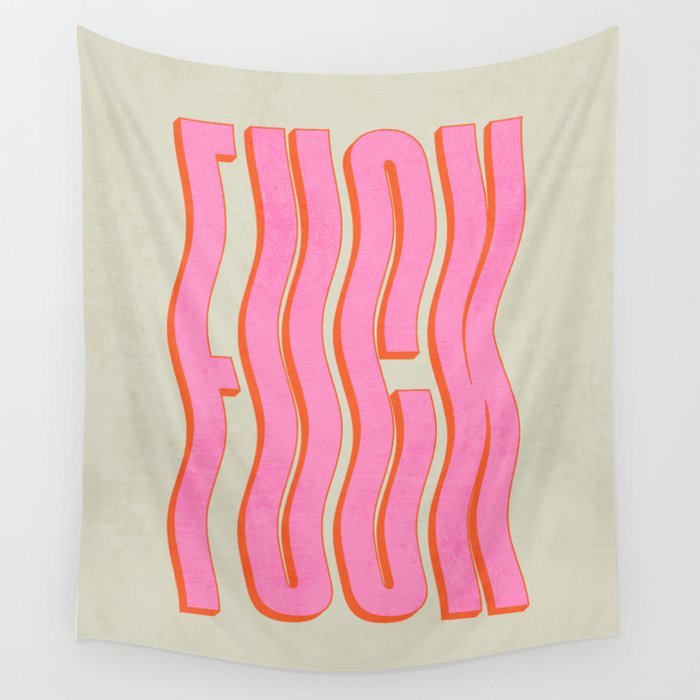 Favorite Word: Peach Wavy Edition Wall Tapestry Gallery Image 4