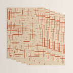Mid-Century Modern Kinetikos Pattern in Beige and Burnt Orange  Wrapping Paper Gallery Image 3
