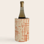 Mid-Century Modern Kinetikos Pattern in Beige and Burnt Orange  Wine Chiller Gallery Image 3