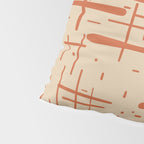 Mid-Century Modern Kinetikos Pattern in Beige and Burnt Orange  Pillow Sham Gallery Image 4