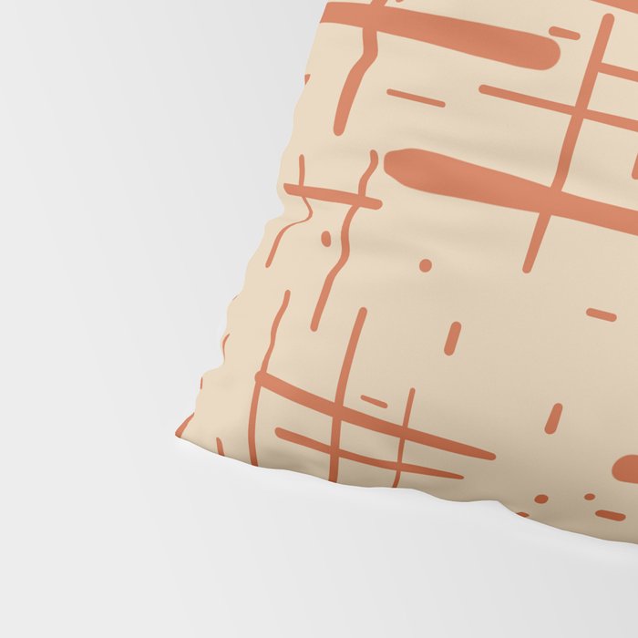 Mid-Century Modern Kinetikos Pattern in Beige and Burnt Orange  Pillow Sham Gallery Image 4